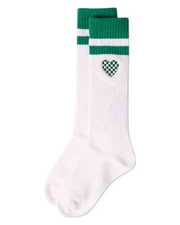 Memoi Checkered Heart Knee- MKF 7176- Teen Sizes