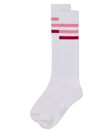 Memoi Two Tone Varsity Stripe Knee