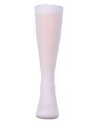 Memoi Drop Stitch Scalloped Shabbos Knee Socks