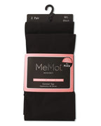 Memoi Womens Microfiber Opaque Control Top Tights 2 Pair Pack - MO 646
