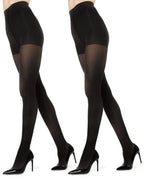 Memoi Womens Microfiber Opaque Control Top Tights 2 Pair Pack - MO 646