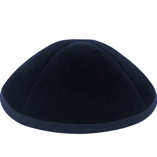 Navy Velvet 4 Part Kippa