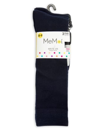 Memoi Girls 3 Pair Pack Pen Flat Knee Socks  - Promo 710