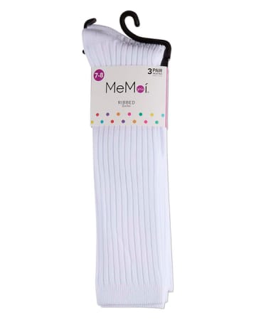 Memoi Girls Ribbed 3 Pair Pack Camp Knee Socks- PROMO 712