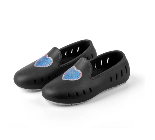 Slingers Cruise Loafer Girls- Black Denim Heart