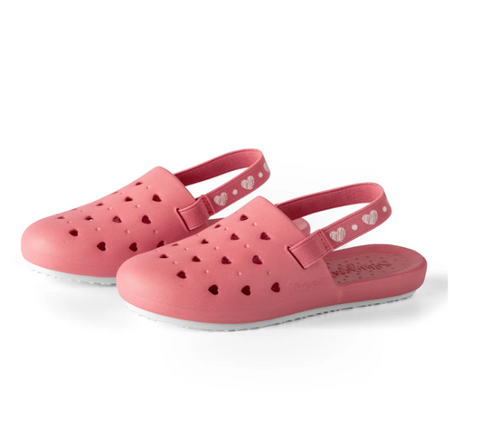 Slingers Juvenile Slingbacks- Mauve Hearts