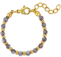 Small Grey Beaded Alternating Station Bracelet