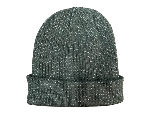 Sparkle Knit Thick Ribbed Beanie
