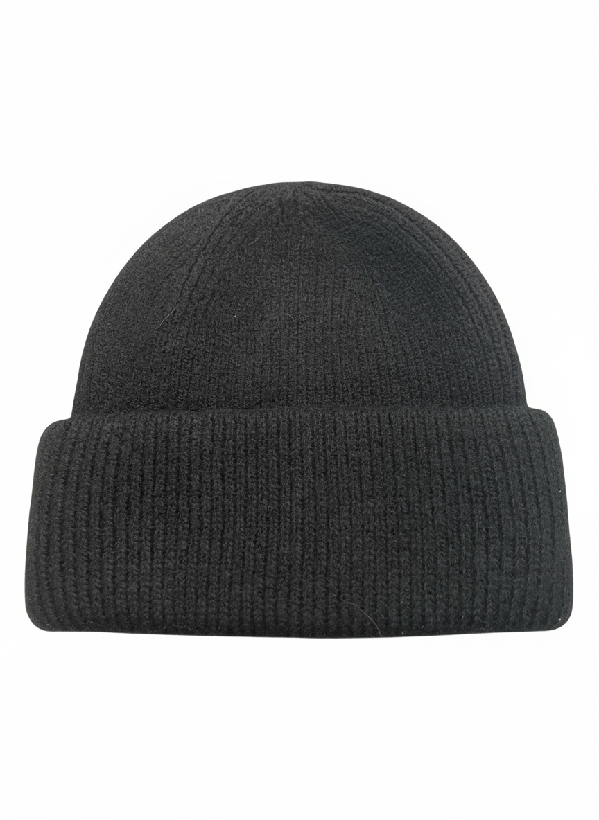 Thick Band Knit Cashmere Beanie