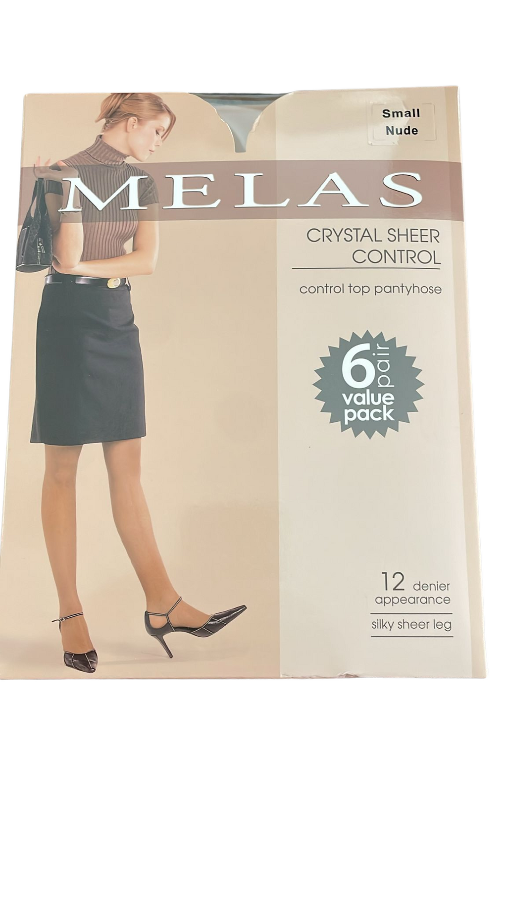Melas Sheer Control Top 12 Denier Pantyhose- 6 Pair Pack- AS 6096