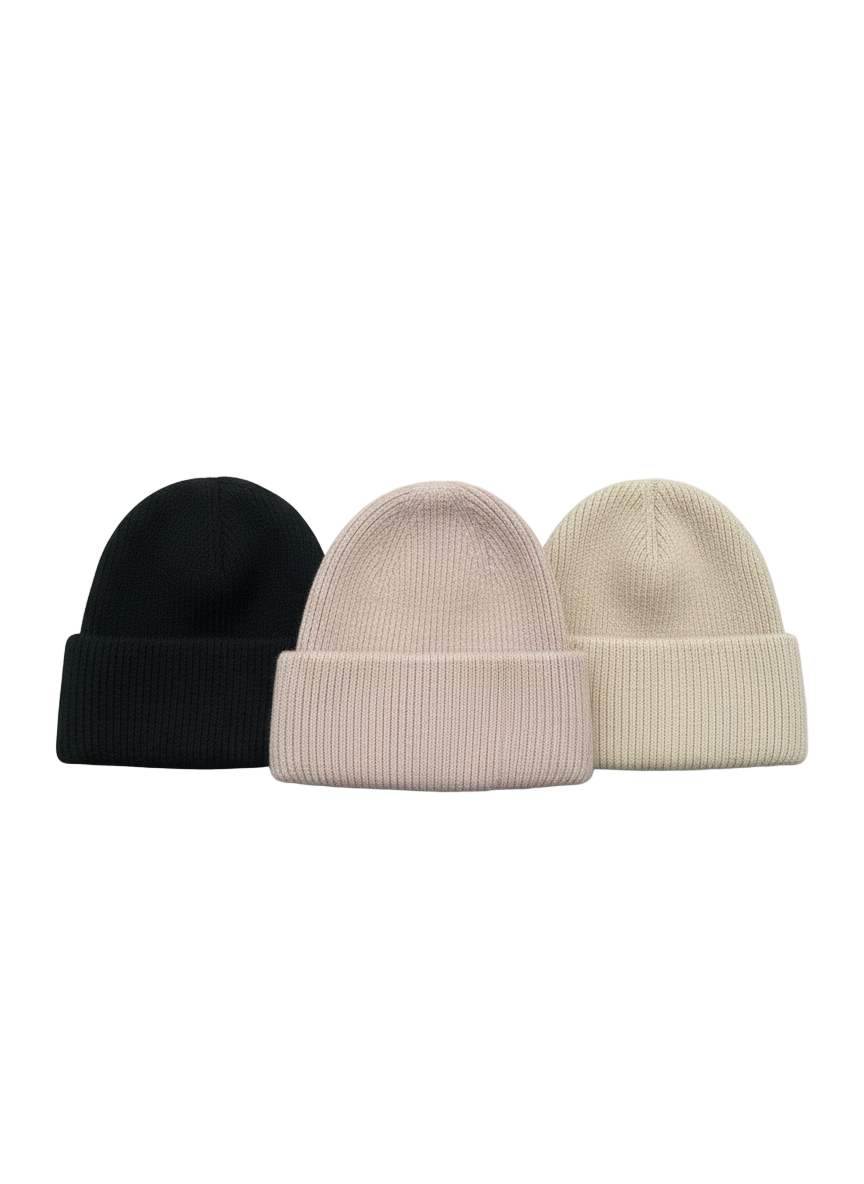 Thick Band Knit Cashmere Beanie