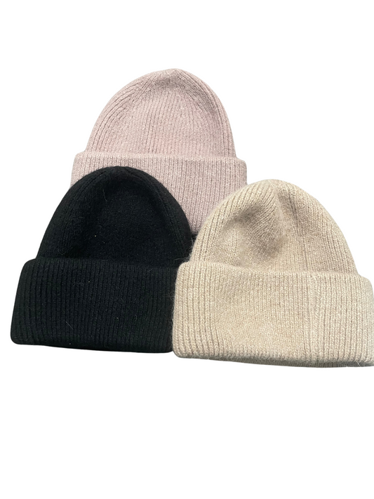 Thick Band Knit Cashmere Beanie