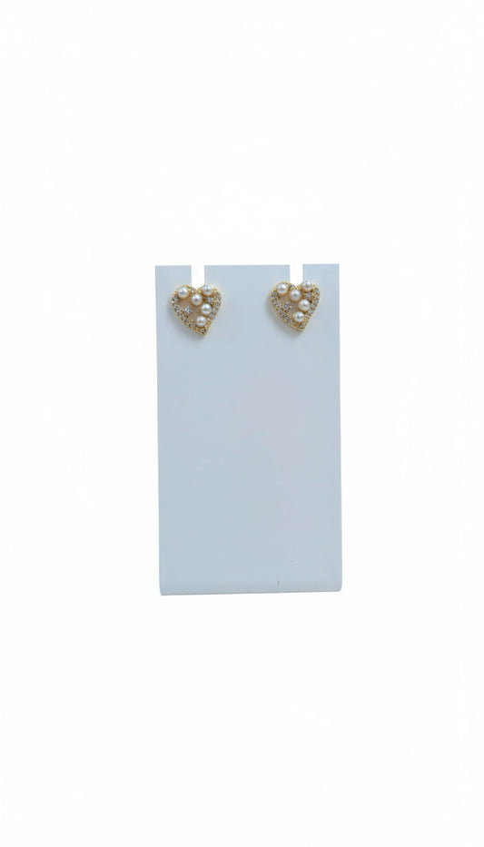 Pearl Heart Studs