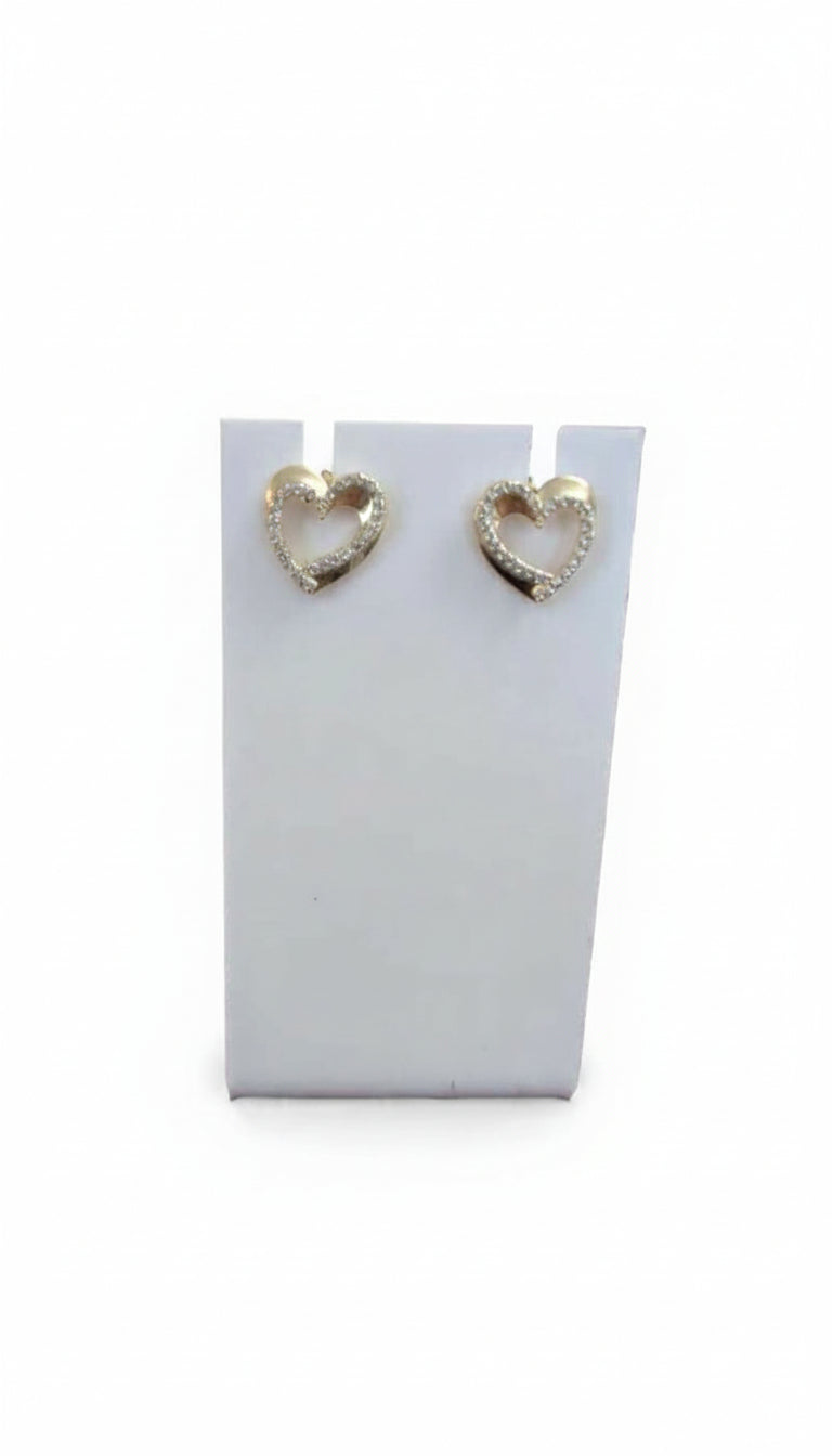 Heart Encrusted Stud Earrings