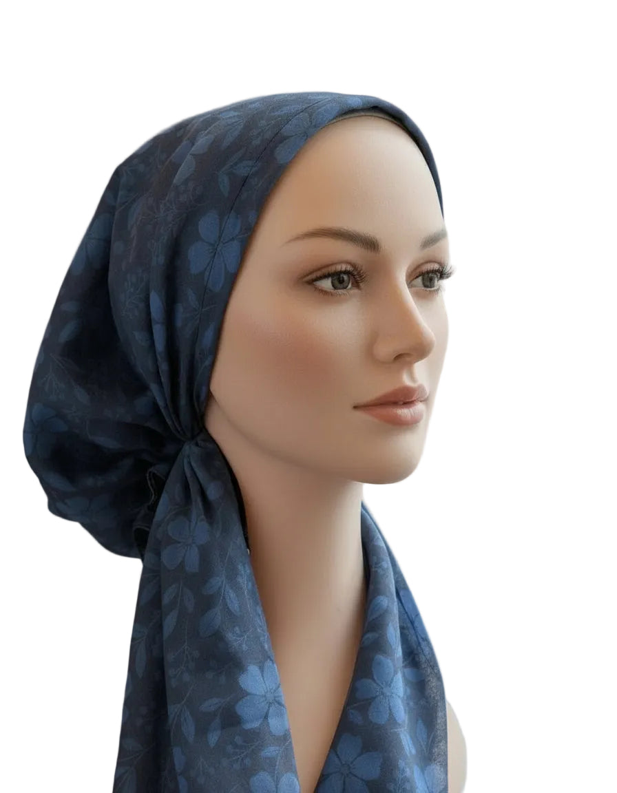 Winter Petals Pre Tied Tichel