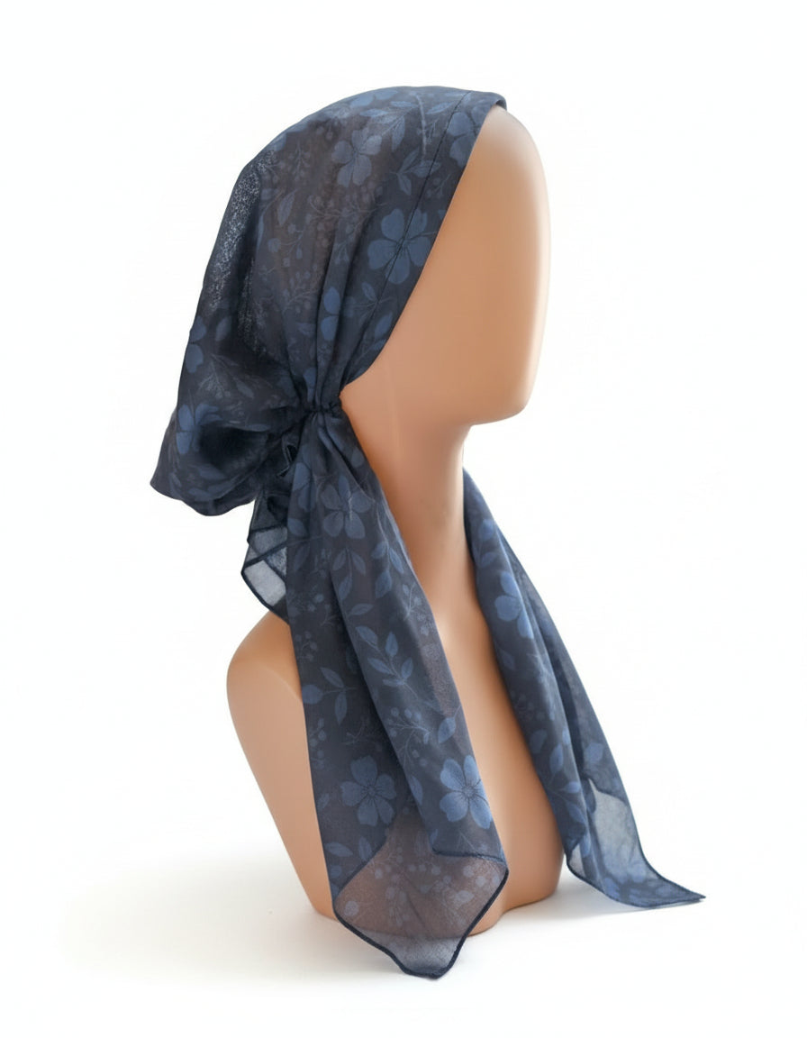 Winter Petals Pre Tied Tichel