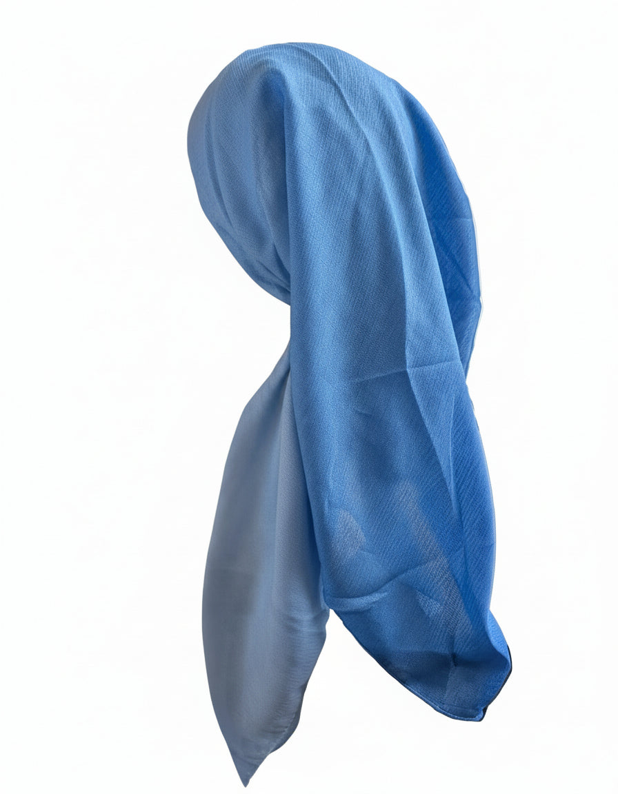 Winter Shimmer Pre Tied Tichel- Blue