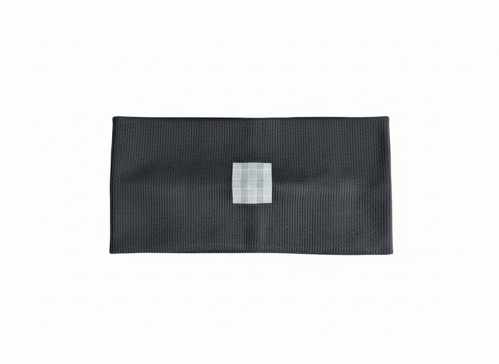 The Patch Ribbed Stretch Headband Band- Black Plaid