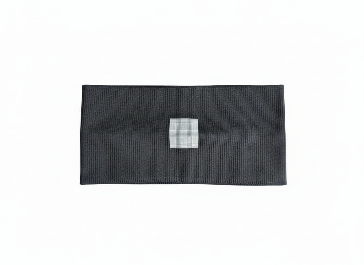 The Patch Ribbed Stretch Band- Black Plaid