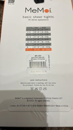 Memoi Girls Basic Sheer Tights- 30 Denier - MK 303