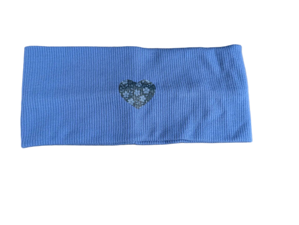 The Patch Ribbed Stretch Head Band - Blue Flower