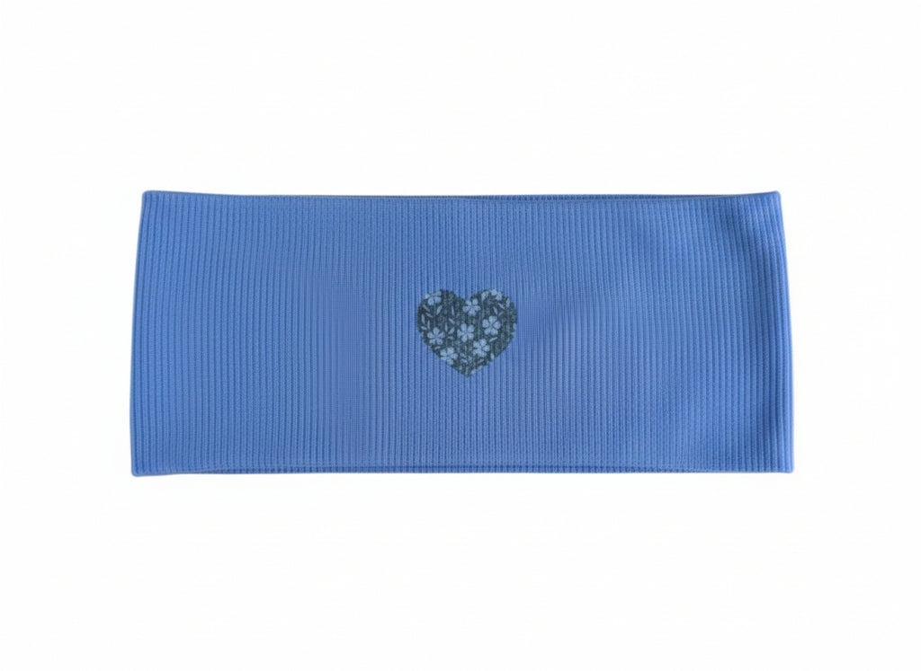The Patch Ribbed Stretch Head Band - Blue Flower