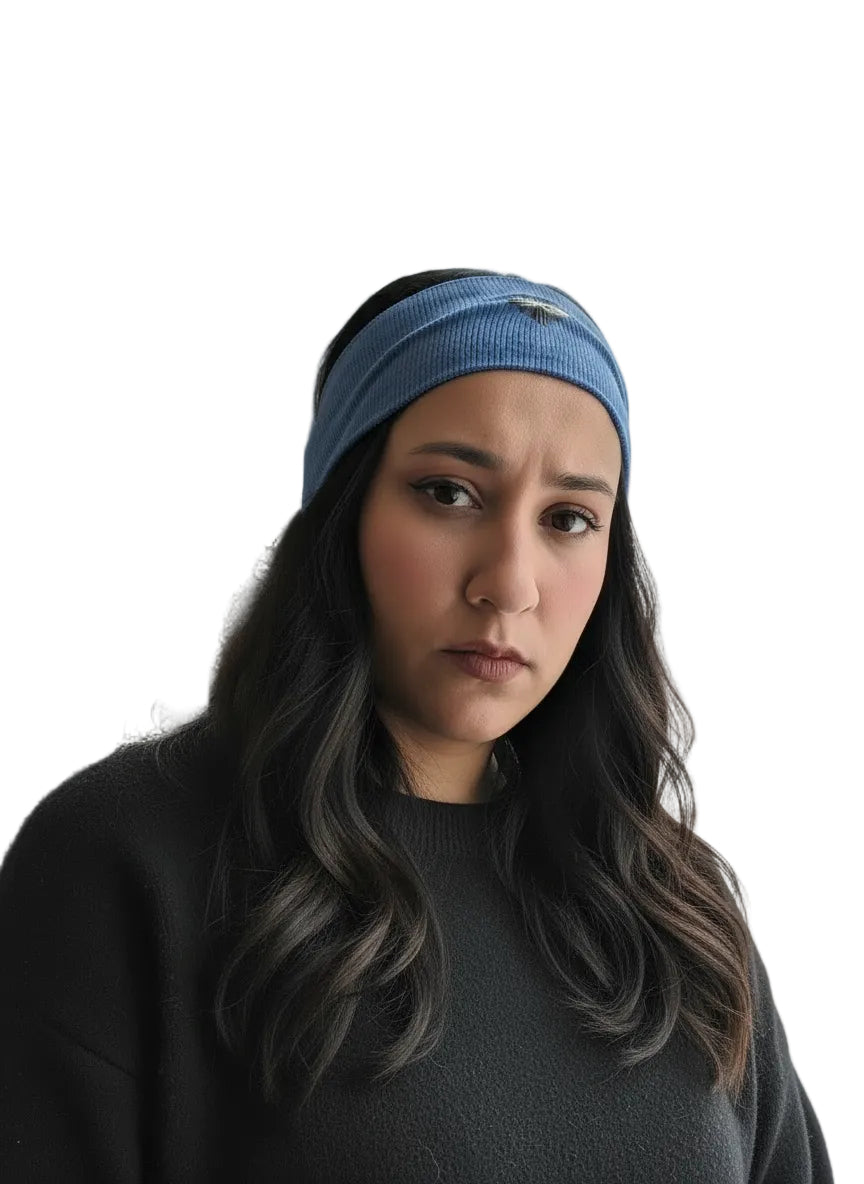 The Patch Ribbed Stretch Band - Blue Flower