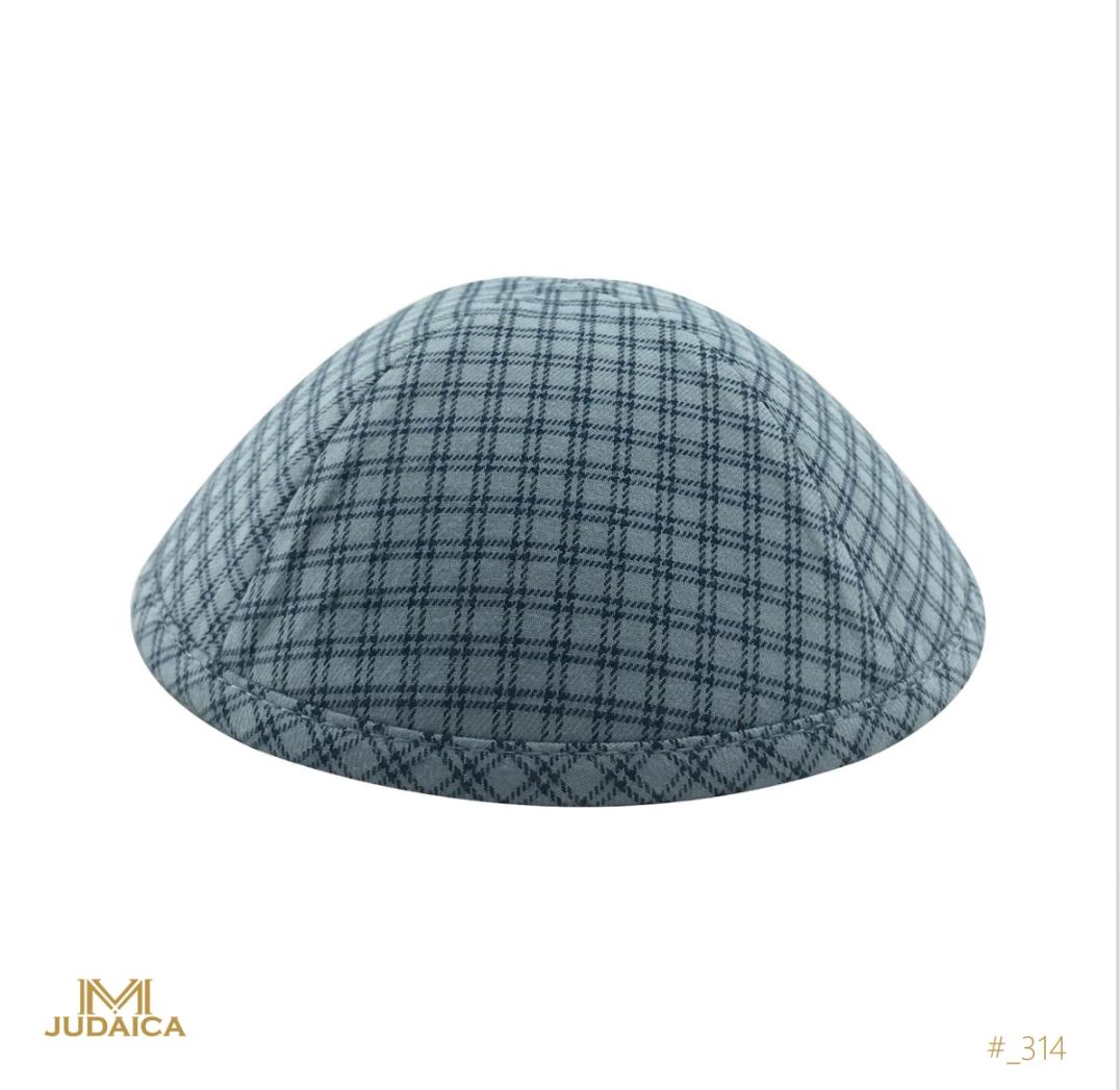 MJudaica Blue Summer Plaid Yarmulka - 314