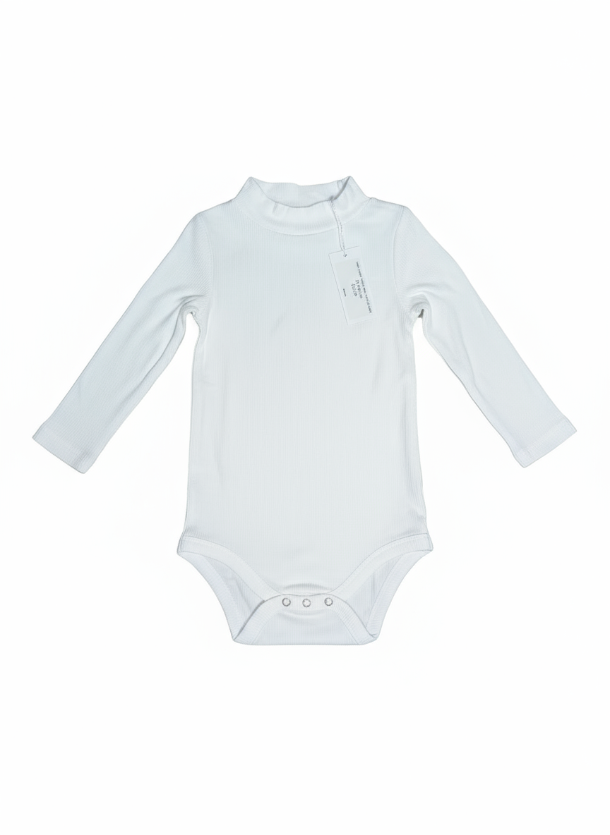 Harti Baby Bodysuit Ribbed Mockneck Long Sleeve