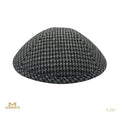 Woven Grey Houndstooth Yarmulka-093