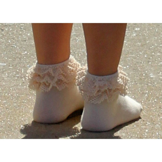 JRP 3 Ruffle Mesh Anklet Girls Shabbos Sock