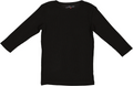 Harti Ribbed 3/4 Sleeve Shell- Black