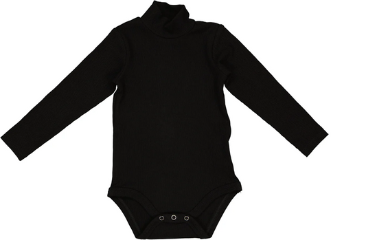 Harti Baby Bodysuit Ribbed Mockneck Long Sleeve