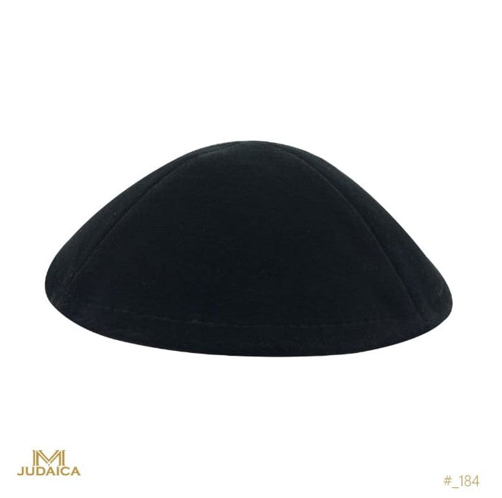 Black Velvet 4 Parts No Rim Kippa for Boys and Men-184
