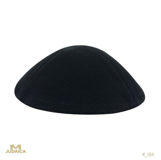 Black Velvet 4 Parts No Rim Kippa for Boys and Men-184
