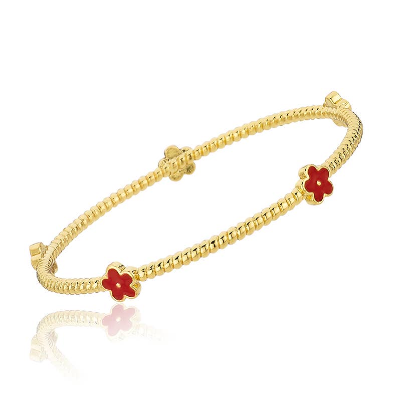 Rope Enamel Flower Bangle