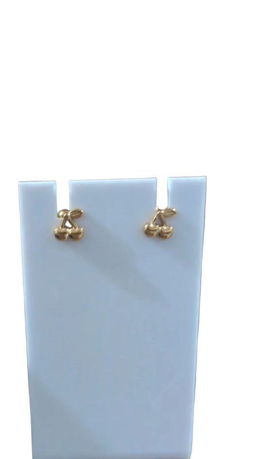 Flat Cherry ScrewBack Earrings