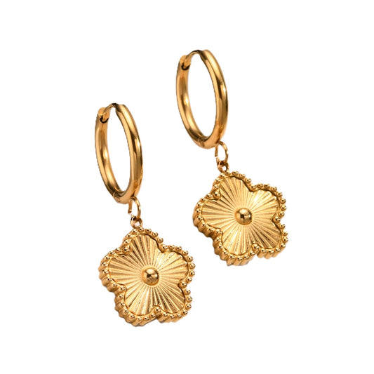 Stainless Steel Clover Drop Earrings