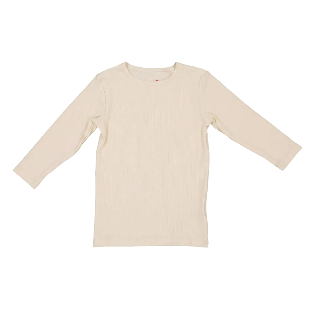 Harti 3/4 sleeve Ribbed Shell Cream
