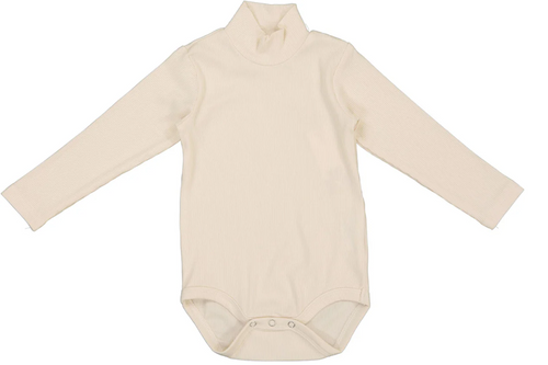 Harti Baby Bodysuit Ribbed Mockneck Long Sleeve