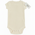 Harti Ribbed Short Sleeve Baby Onesie Cream