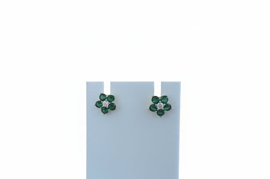 Emerald Bloom Stud Earrings