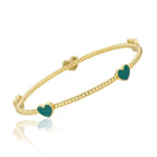 LMTS Rope Enamel Heart Bangle