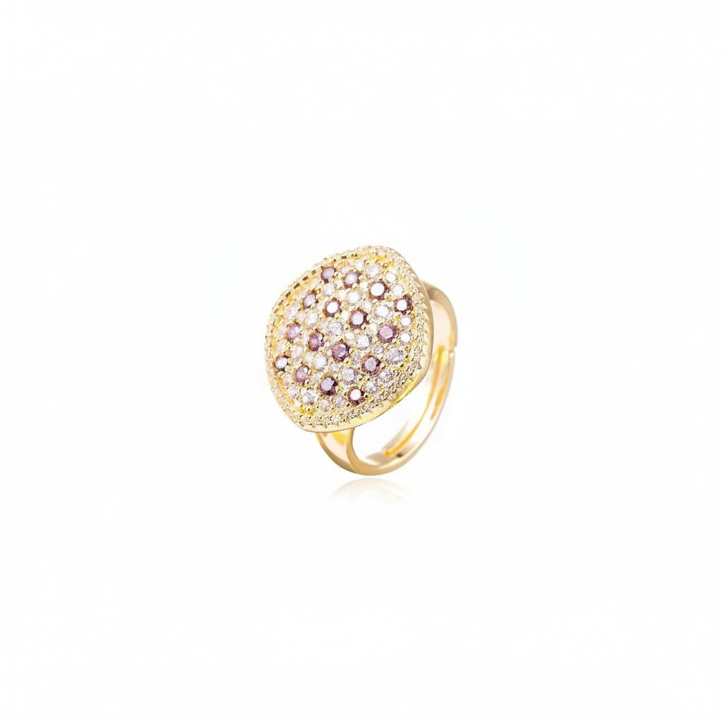 Ladies CZ Stud Ring Adjustable