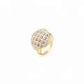 Ladies CZ Stud Ring Adjustable