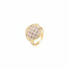 Ladies CZ Stud Ring Adjustable