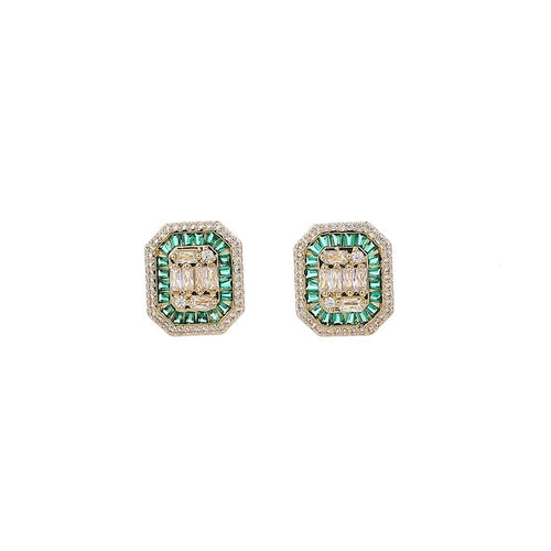 Crystal Stone Stud Earrings