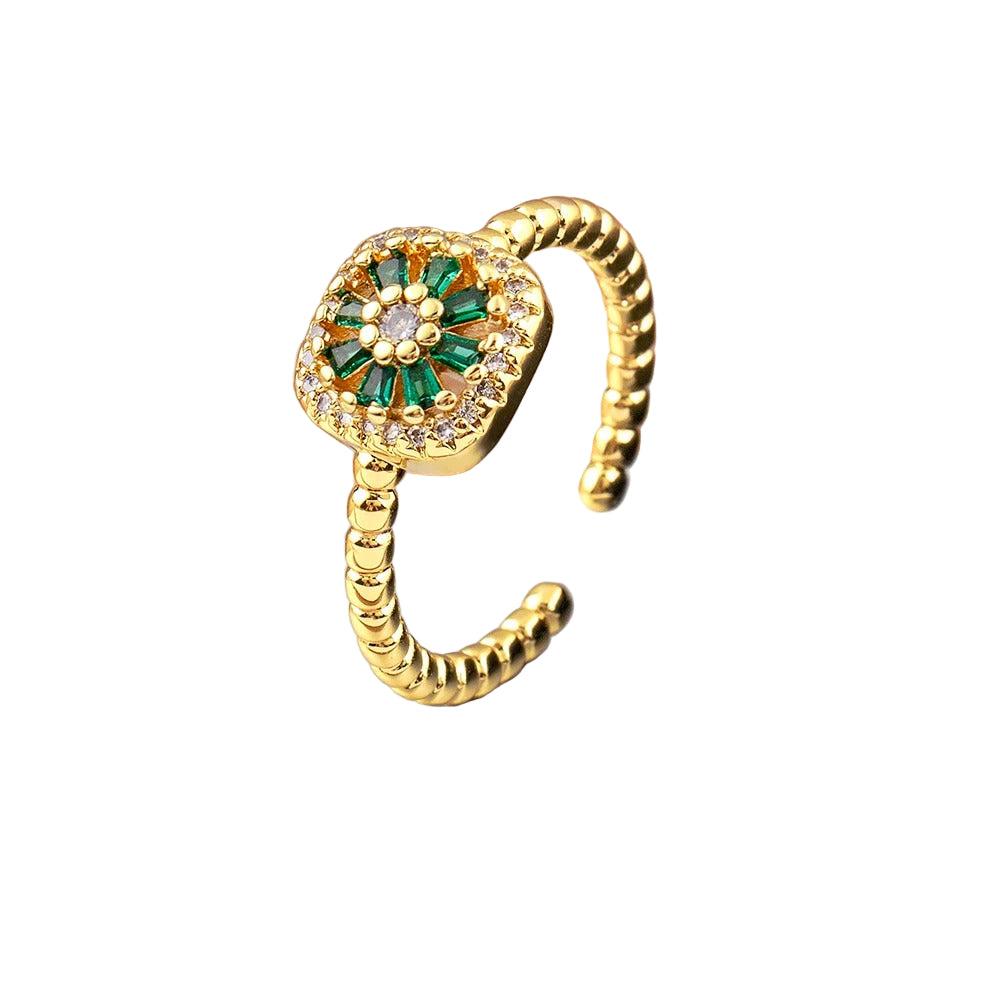Sunburst Marquise Ladies Adjustable Ring