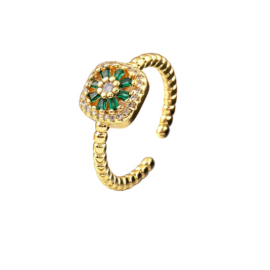 Sunburst Marquise Ladies Adjustable Ring