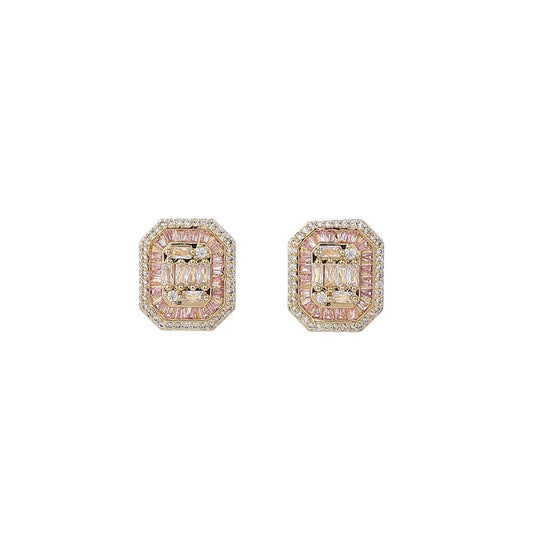 Crystal Stone Stud Earrings